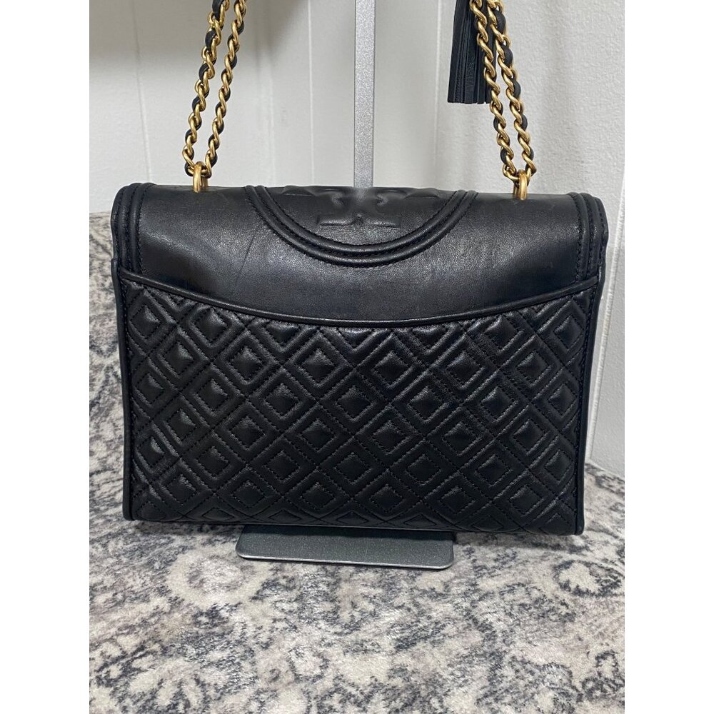 Tory Burch Fleming Convertible Shoulder Bag in Black Leather - Picture 5 of 8